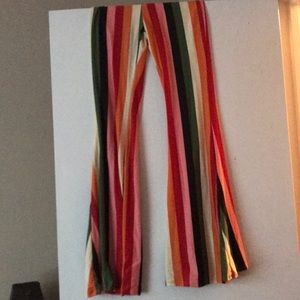 Multi-Colored Striped Flare Pants